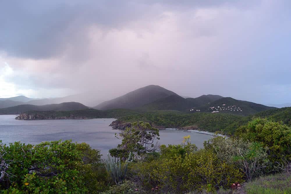 On top of Ram Head looking back toward Salt Pond Bay and Concordia (that cluster of white buildings)