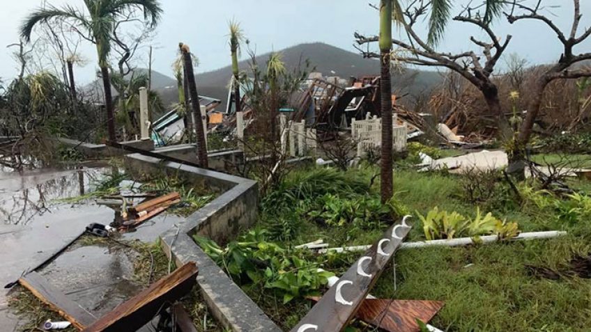 Devastation from Hurricane Irma on Gifft Hill area of St. John